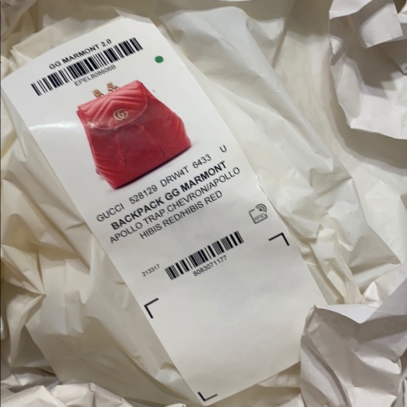 NBIB Gucci Red Mini GG Marmont 2.0 Backpack - Picture 7 of 12